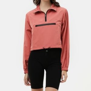 Half Zip Crop Windbreaker Pullover
